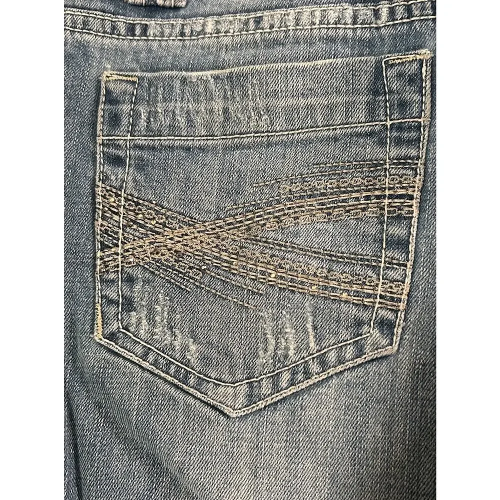 Aeropostale Hailey Skinny Flare Jeans Low Rise Womens 5/6 Y2K Stretch Blue Denim